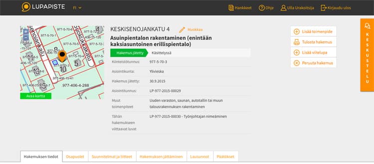 Lisää tarvittavat tiedot ja liitteet eri välilehdille – tiedot tallentuvat automaattisesti, joten voit jatkaa hakemuksen tekemistä sinulle parhaiten sopivaan aikaan.