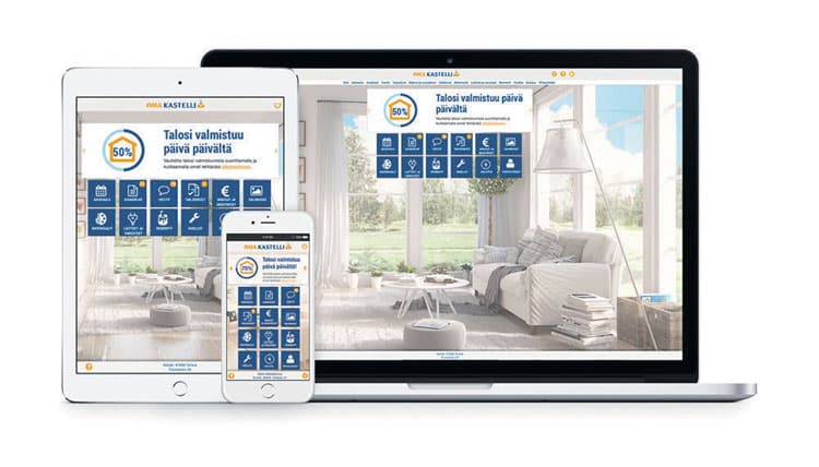 OmaKastelli toimii älypuhelimessa, tabletilla sekä pöytäkoneella.