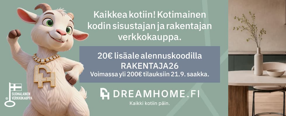 Dreamhome alennuskoodi banneri