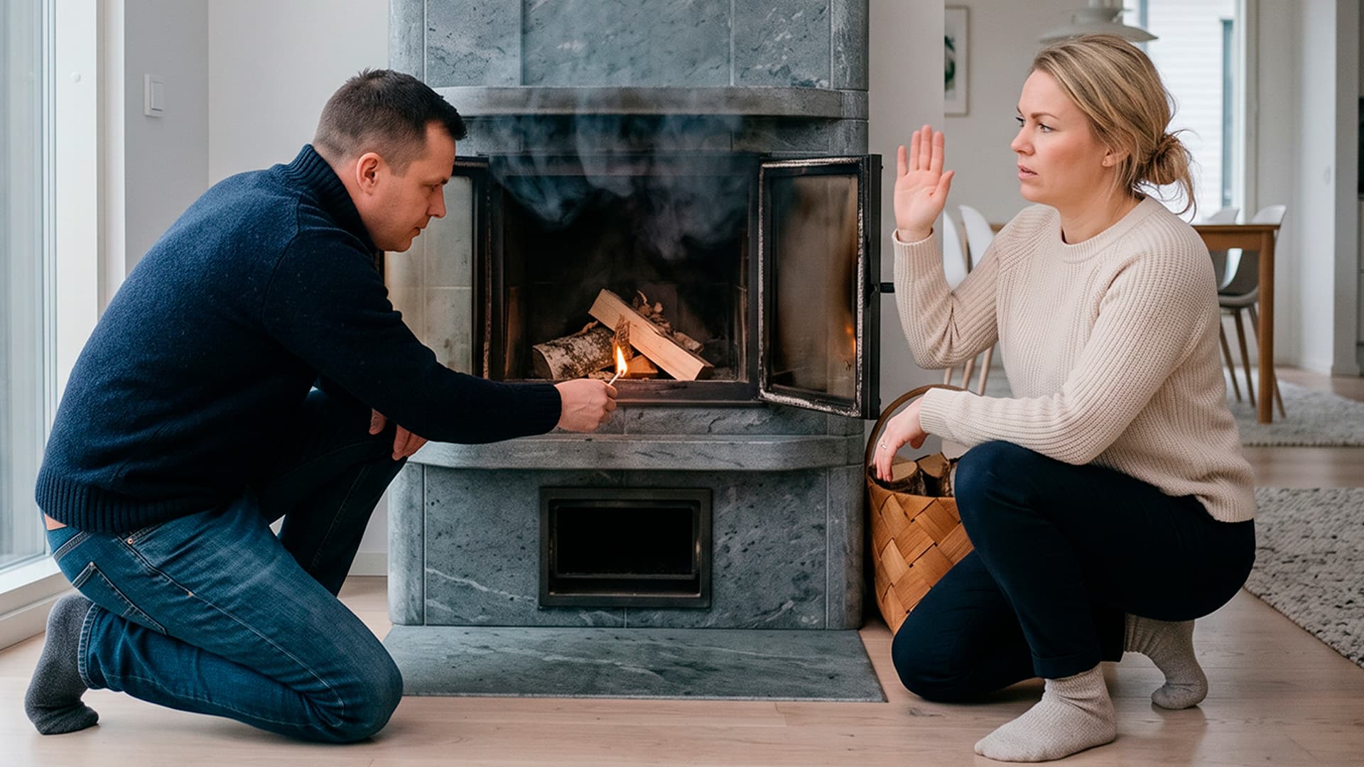 Kun takka vetää savut sisään, syy voi löytyä ilmanvaihdosta
